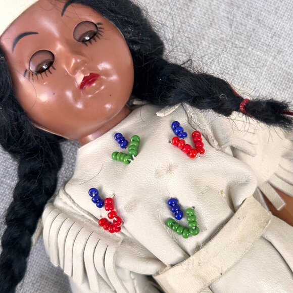 2 Vintage Celluloid Sleepy Eye Ethnic Dolls - Native American - African American - Picture 13 of 13